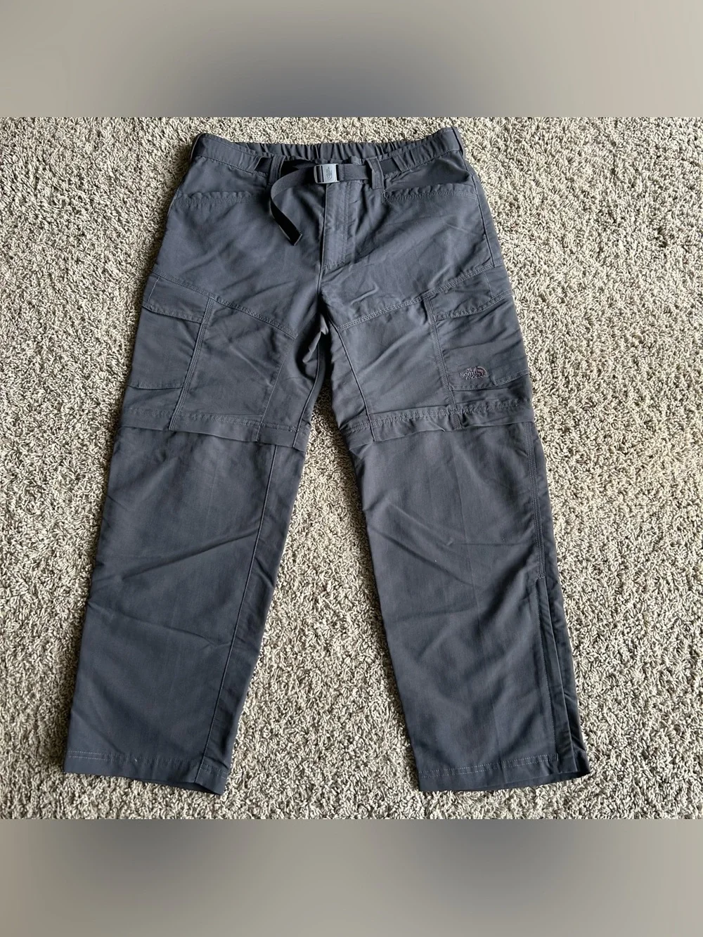 The North Face Pants Mens Large 36x30 Black Convertible Belted Cargo Outdoors